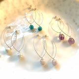 Sparkly Marquise Hoop Earrings - Image 3