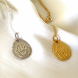 Gold Hamsa With Charm Pendant - Image 7