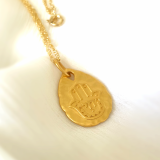 Gold Hamsa With Charm Pendant - Image 3