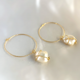 Round Hoop Pearl earrings