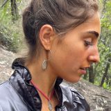 White Gold 'Hamsa' Love Heart Earrings - Image 2