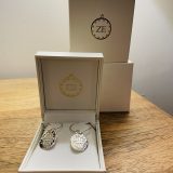 White Gold 'Hamsa' Love Heart Earrings