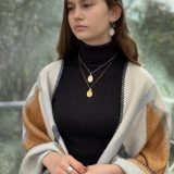 White Gold 'Hamsa' Love Heart Earrings - Image 3